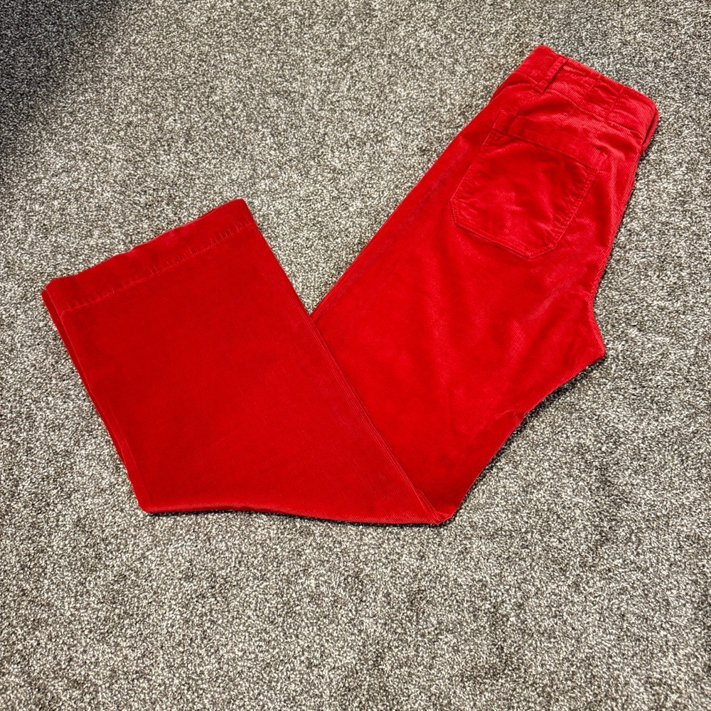 Maeve Anthropologie Colette Corduroy Crop Wide-Leg Pants Red Size 30 EUC